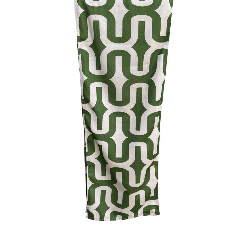 Rodeo Home Green White Geometric Trellis Table Runner 13x72 Modern Decor